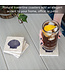 Highland Home Scallop Shell 4 Pk Travertine Coaster Square