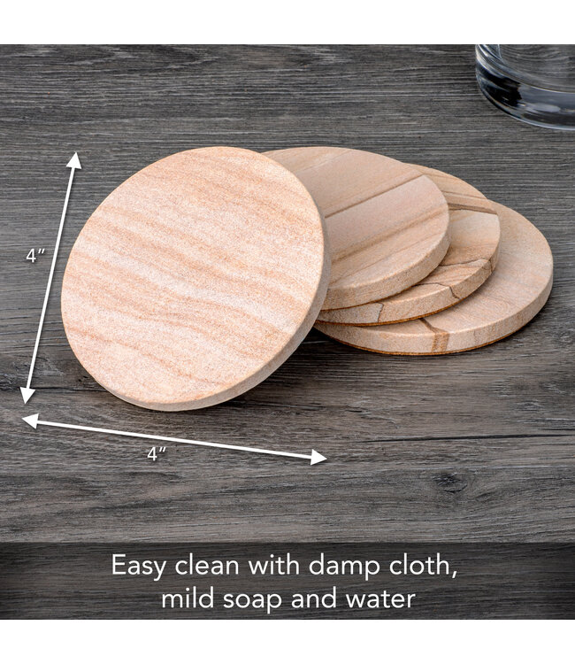 Highland Home Thirstystone Picture Sandstone Coaster Set
