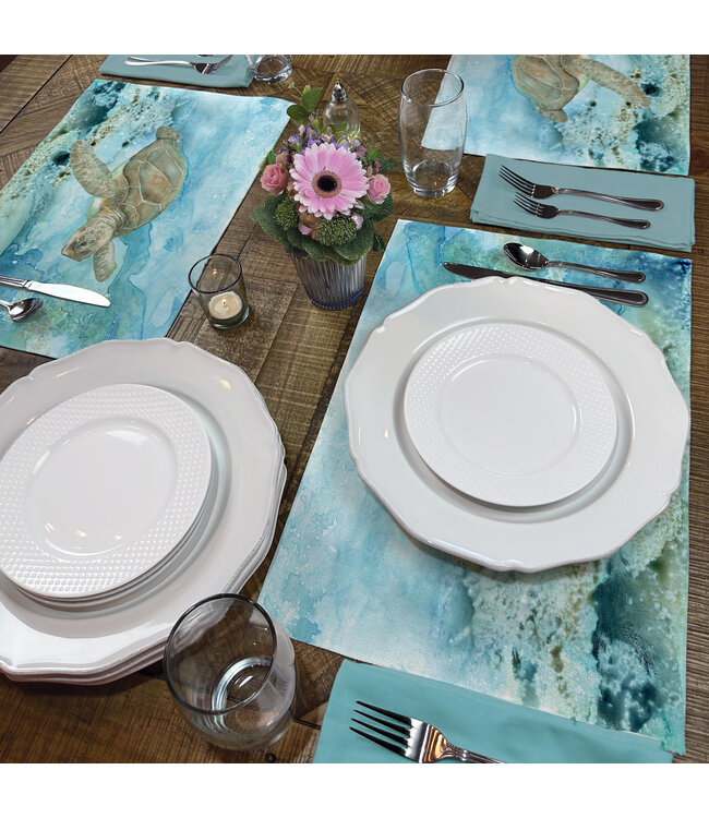 Highland Home Under Sea Turtle Fabric Placemat