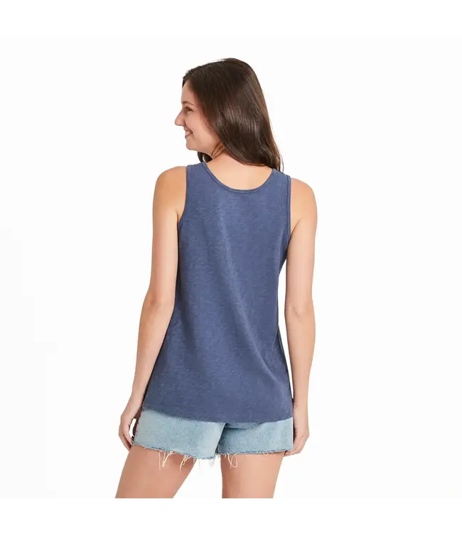 Life Is Good Womens Textured Slub Spring Wildflower Dusty Blue