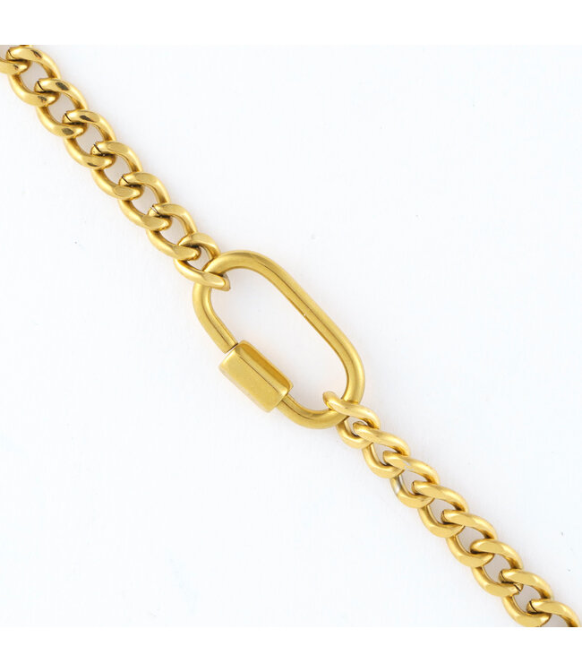 Howards 2 Tone Carabiner Chain Necklace Gold L