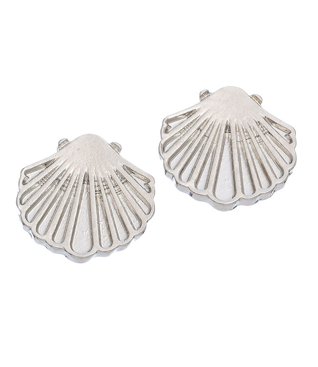 Howards Shell Stud Earrings Silver