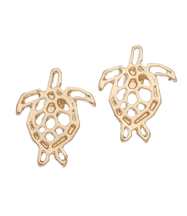 Howards Sea Turtle Stud Earrings Gold