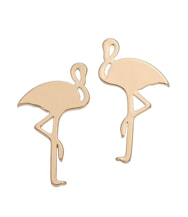 Howards Flamingo Stud Earrings Gold