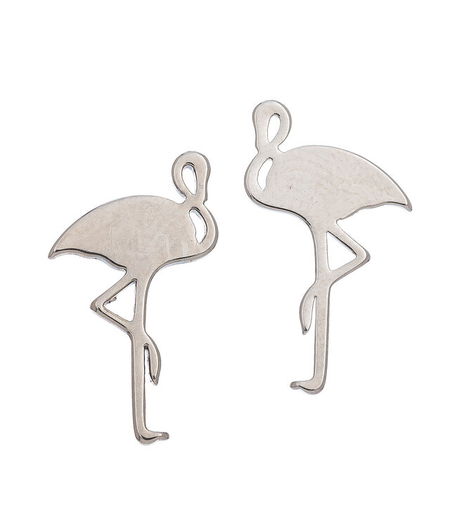 Howards Flamingo Stud Earrings Silver