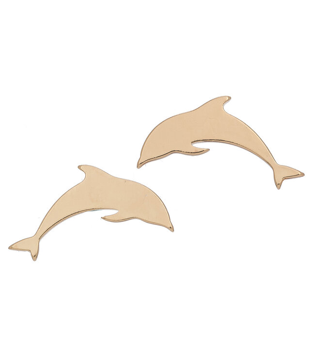 Howards Dolphin Stud Earrings Gold
