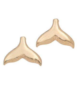Howards Whale Tail Stud Earrings Gold