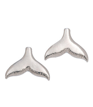 Howards Whale Tail Stud Earrings Silver