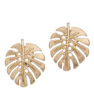 Howards Palm Leaf Stud Earrings Gold