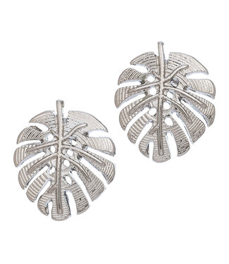Howards Palm Leaf Stud Earrings Silver