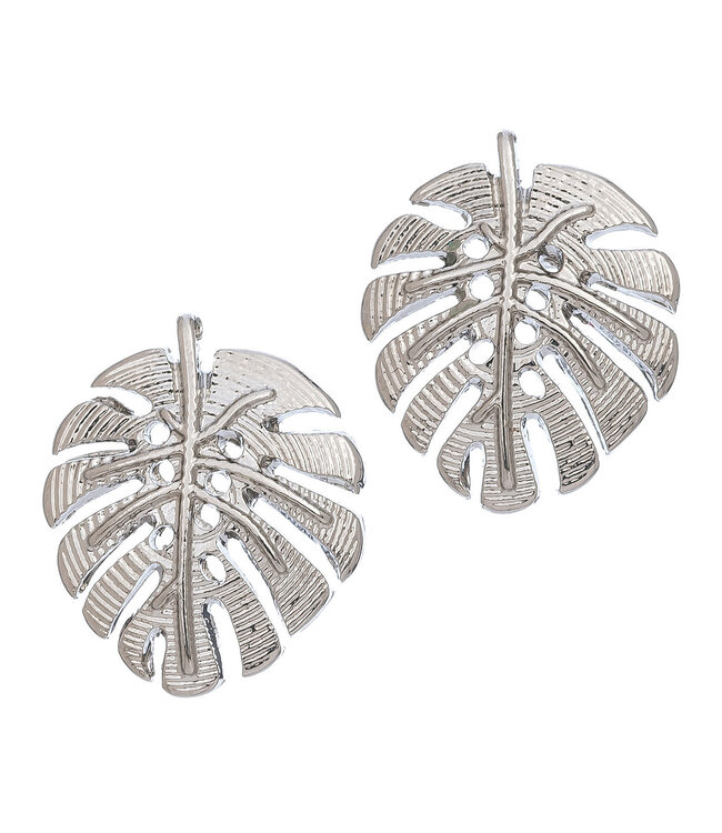 Howards Palm Leaf Stud Earrings Silver
