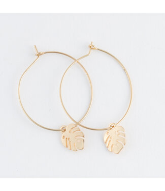 Howards Dainty Hoop Palm Leaf Gold