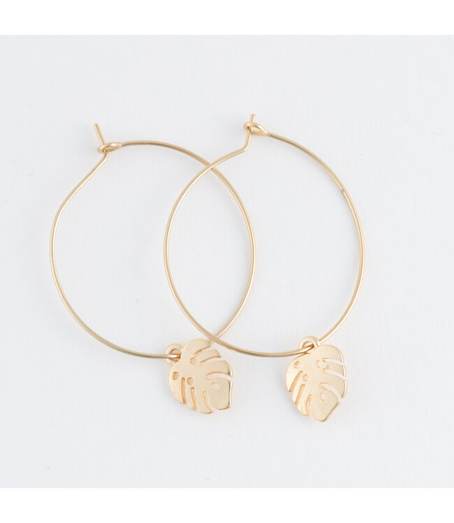 Howards Dainty Hoop Palm Leaf Gold