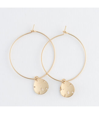 Howards Dainty Hoop Sand Dollar Gold