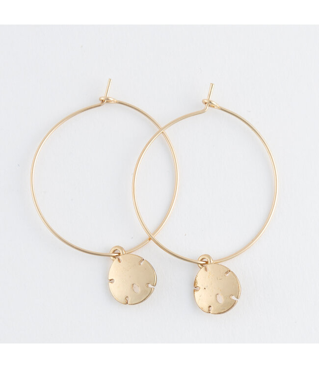 Howards Dainty Hoop Sand Dollar Gold