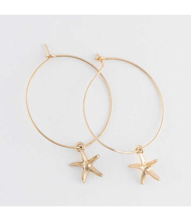 Howards Dainty Hoop Starfish Gold
