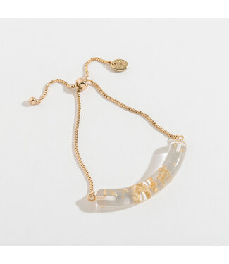 Howards Foil Leaf Resin Adjustable Bracelet Gold L: 10"