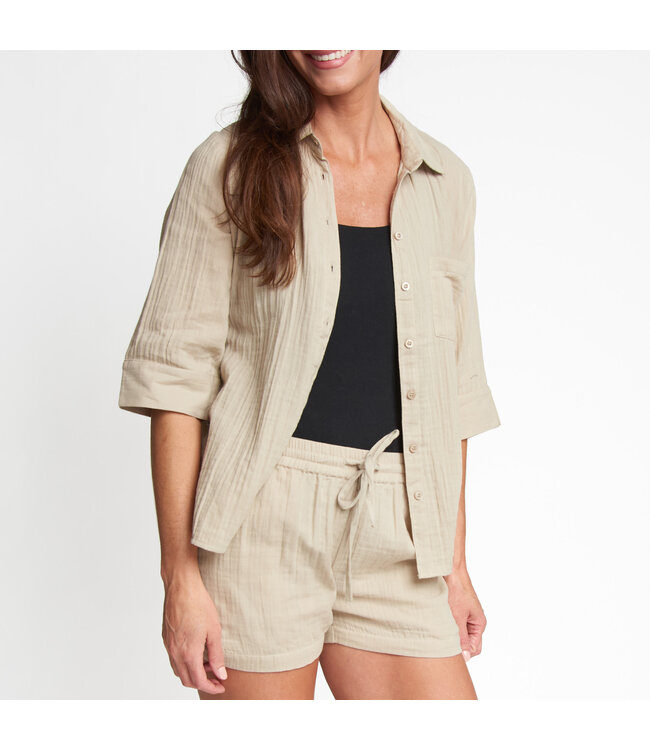 Howards Cotton Gauze Button Up Blouse