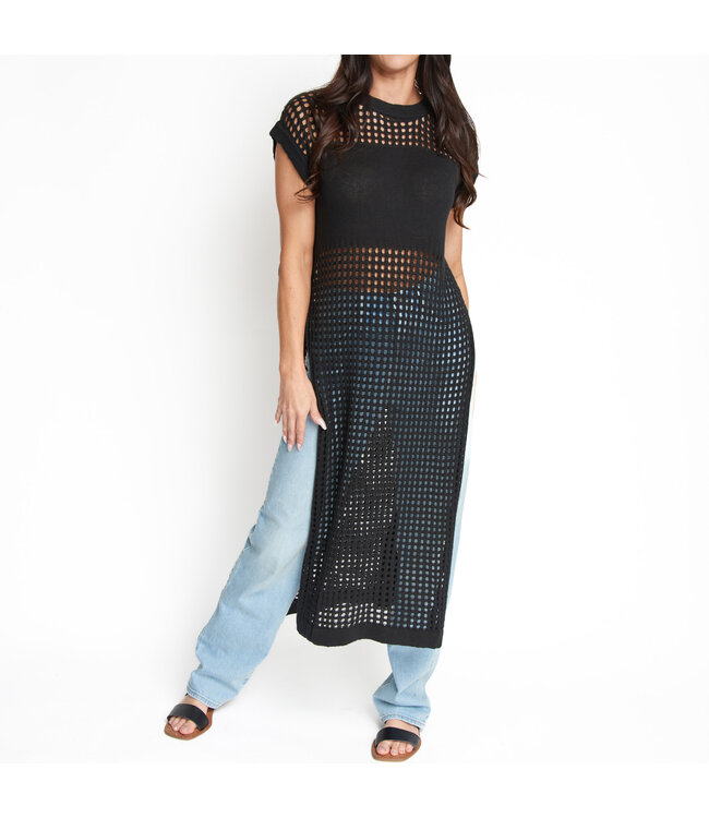 Howards Azalea Sleeveless Longline Crochet Sweater