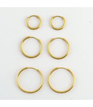 Howards Narelle Waterproof Classic Hoop Earring Trio Gold