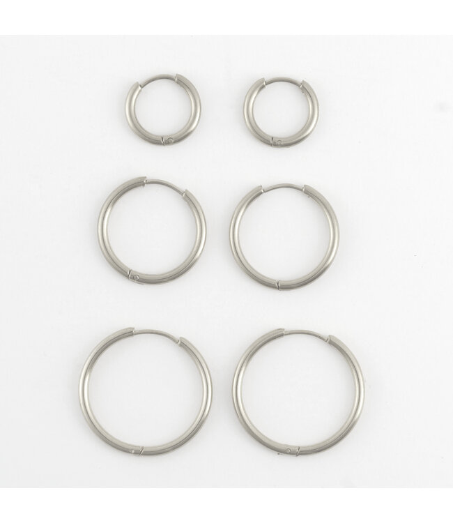 Howards Narelle Waterproof Classic Hoop Earring Trio