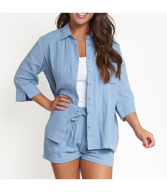 Howards Dylan Gauze Button Up Top