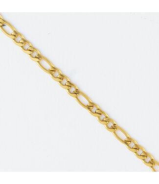 Howards Narelle Waterproof Figaro Chain Necklace Gold Length 3"