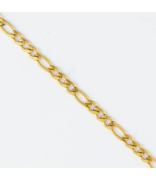 Howards Narelle Waterproof Figaro Chain Necklace Gold Length 3"