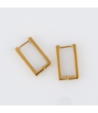Howards Narelle Waterproof Rectangle Hoop Earrings Gold