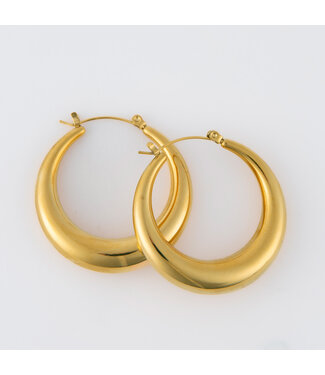 Howards Narelle Waterproof Round Hoop Earrings Gold