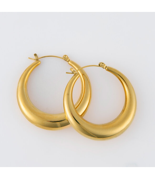 Howards Narelle Waterproof Round Hoop Earrings Gold