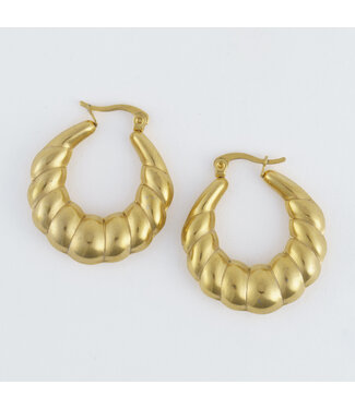 Howards Narelle Waterproof Twisted Chunky Hoop Earrings Go