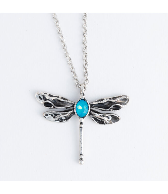 Howards Zenni Engraved Dragonfly Pendant Necklace Angel