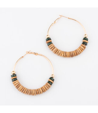 Howards Nyra Wood Disc Hoop Earrings Blonde
