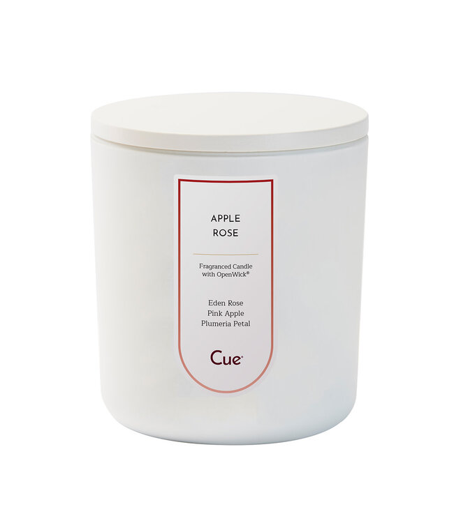 Cue Candles Apple Rose 12oz Candle White
