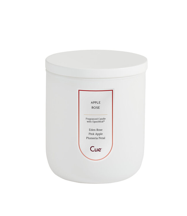 Cue Candles Apple Rose 7.5oz Candle White