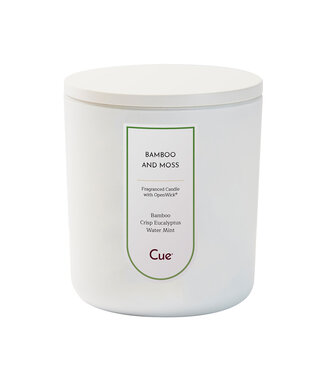 Cue Candles Bamboo and Moss 12oz Candle White