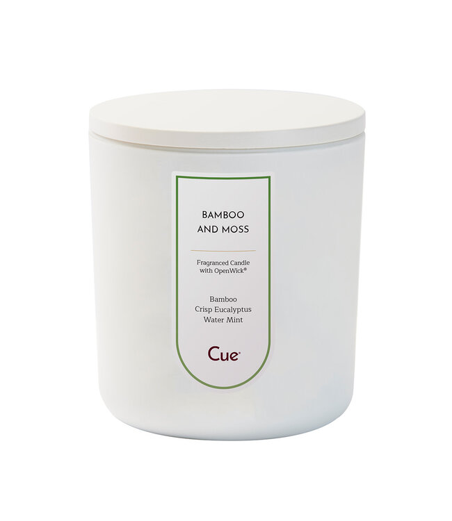 Cue Candles Bamboo and Moss 12oz Candle White