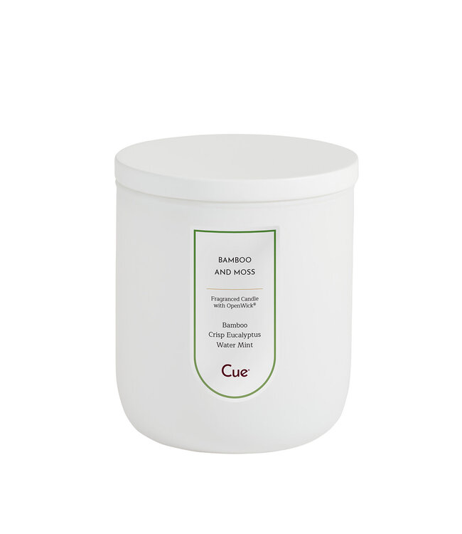 Cue Candles Bamboo and Moss 7.5oz Candle White