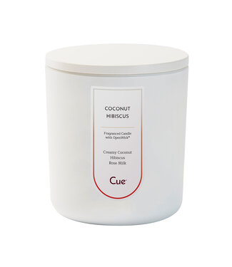Cue Candles Coconut Hibiscus 12oz Candle White