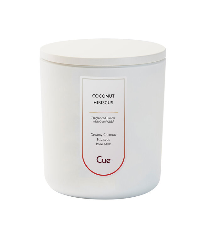 Cue Candles Coconut Hibiscus 12oz Candle White