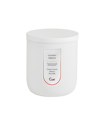 Cue Candles Coconut Hibiscus 7.5oz Candle White