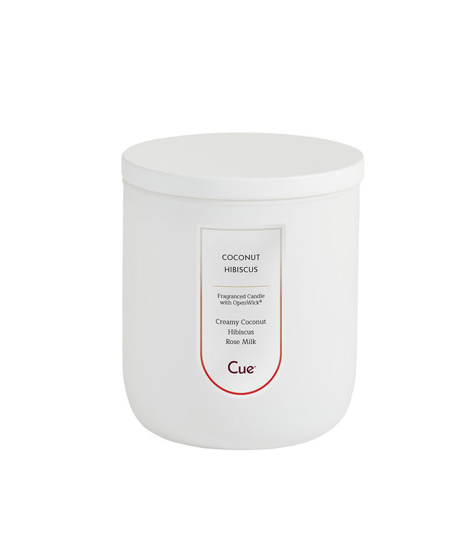 Cue Candles Coconut Hibiscus 7.5oz Candle White