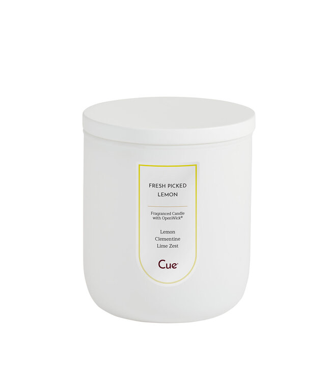 Cue Candles Fresh Picked Lemon 7.5oz Candle White