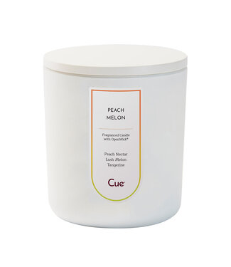 Cue Candles Peach Melon 12oz Candle White