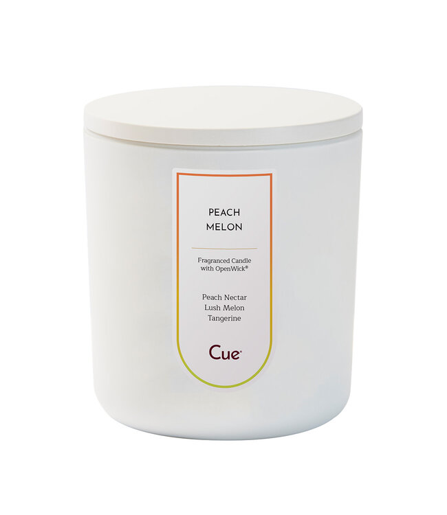 Cue Candles Peach Melon 12oz Candle White