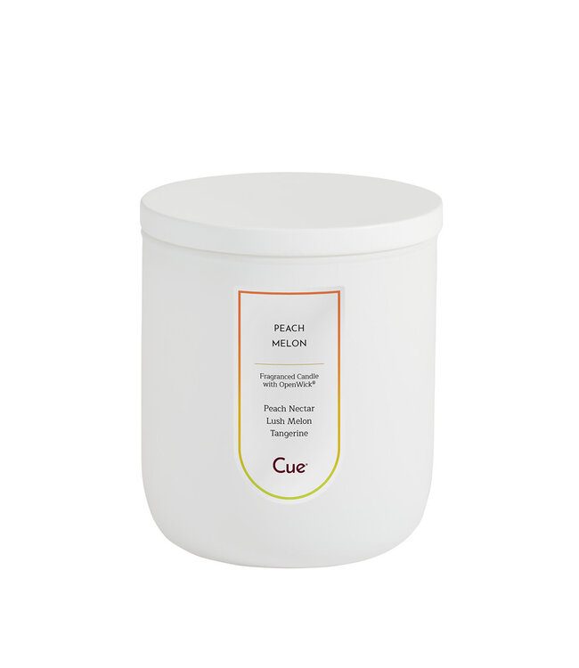Cue Candles Peach Melon 7.5oz Candle White