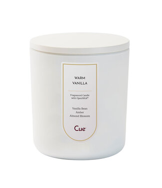 Cue Candles Warm Vanilla 12oz Candle White