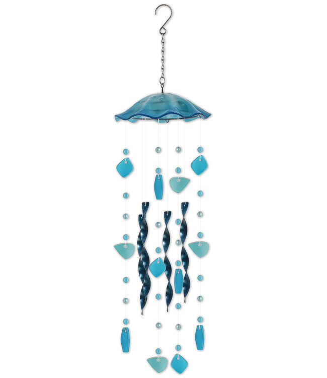 Sunset Vista Designs Jellyfish Chime-Blue 30Inch
