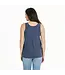 Life Is Good Womens Textured Slub Tank Flower Flag Dusty Blue